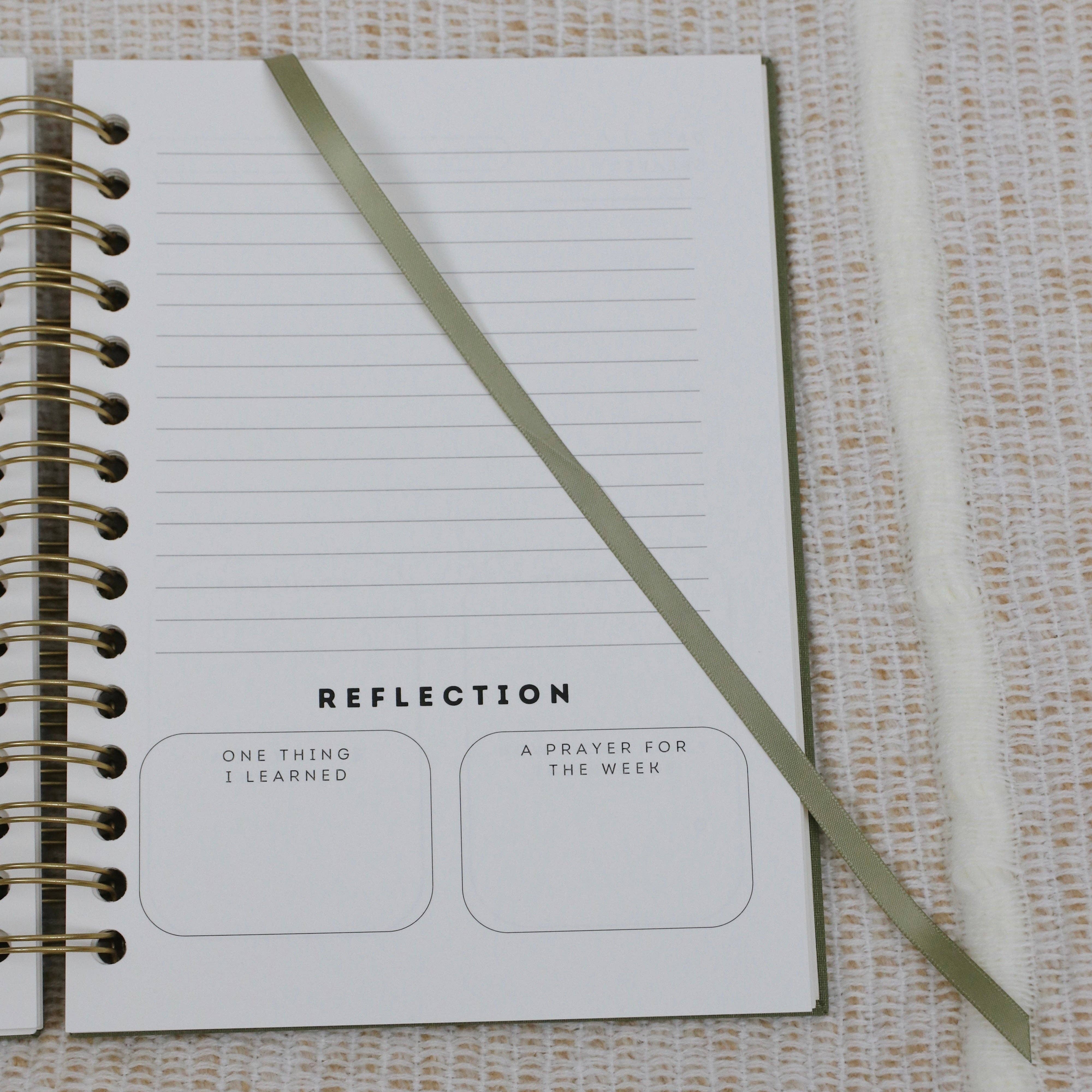 Steadfast and Sustained - Wholesale Journal/Diary - Church Notes Journal - Spiral Linen, Sage6