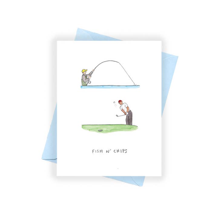 Fish N Chips Card for wholesale by Brittney Banks : Illustration + Paper Goods