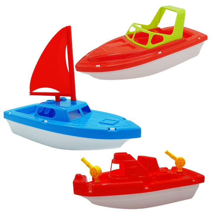 4E's Novelty - Vente Jouet de plage/piscine - Enfant et bébé - 3 bateaux flottants pour baignoire, piscine pour enfants et jouets de plage