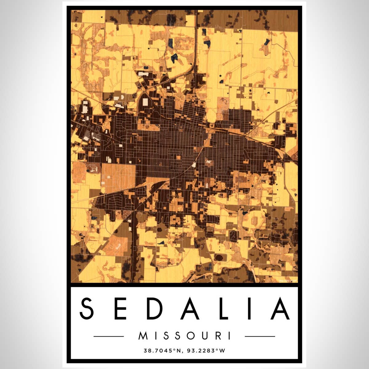 JACE.design - Wholesale Art Print - Sedalia MO Map Print Ember4