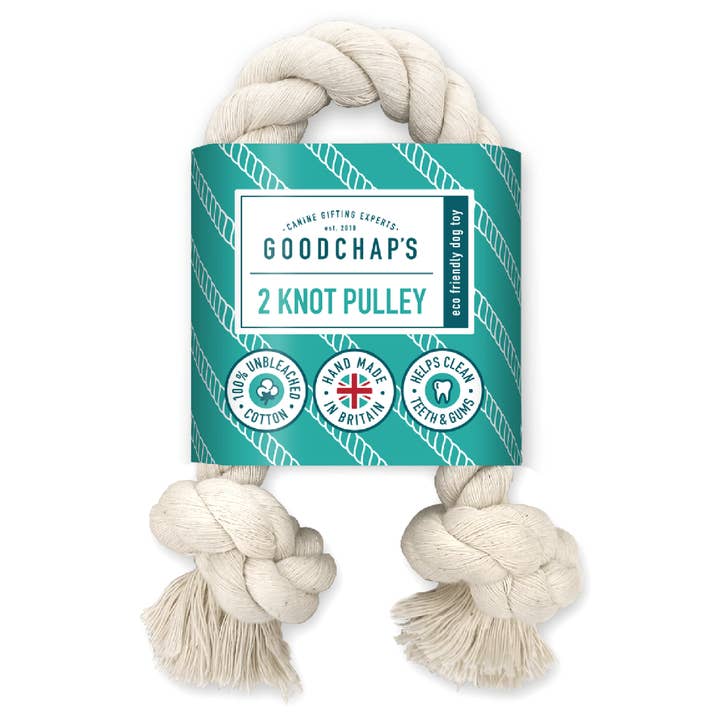 2 Knot Pulley | Dog Natural Cotton Rope Toy for wholesale by Goodchap's