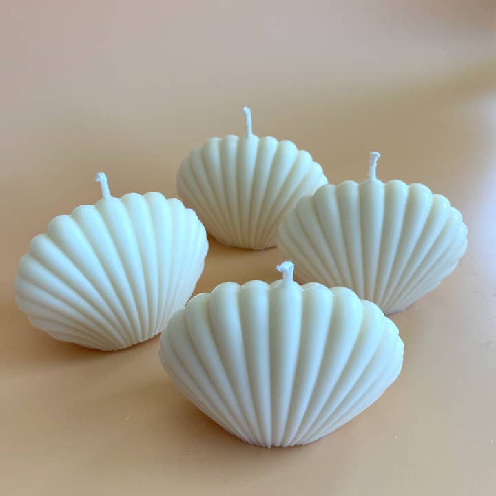 Shell Candle - White for wholesale on Faire