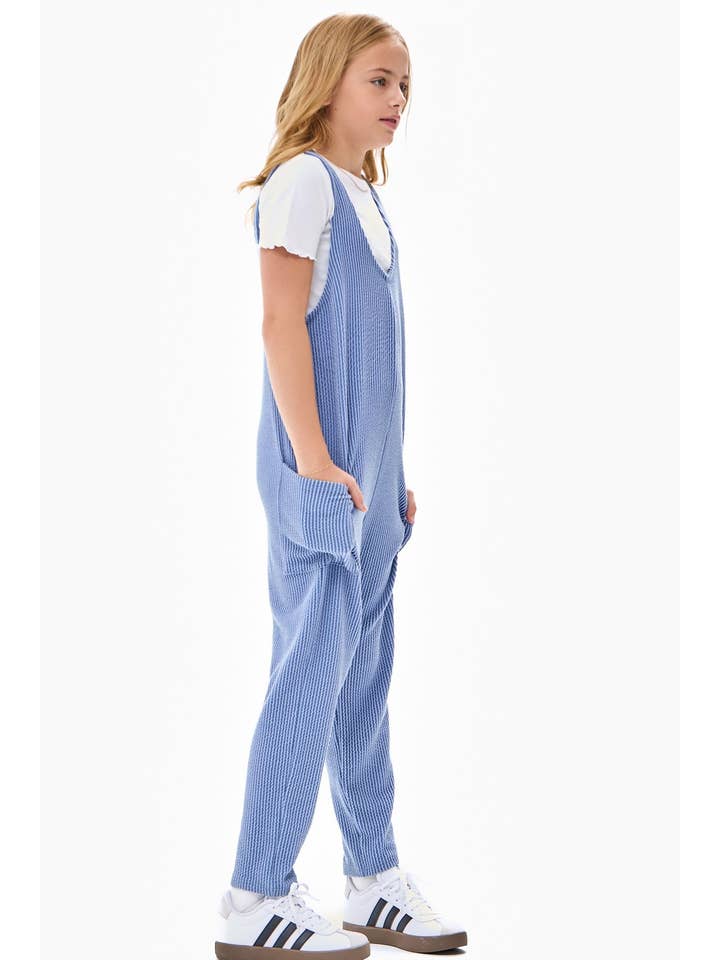 Good Girl - Wholesale Jumpsuit - Kids - Embossed Rib Sleeveless Jumpsuit /Overall /Onesie3