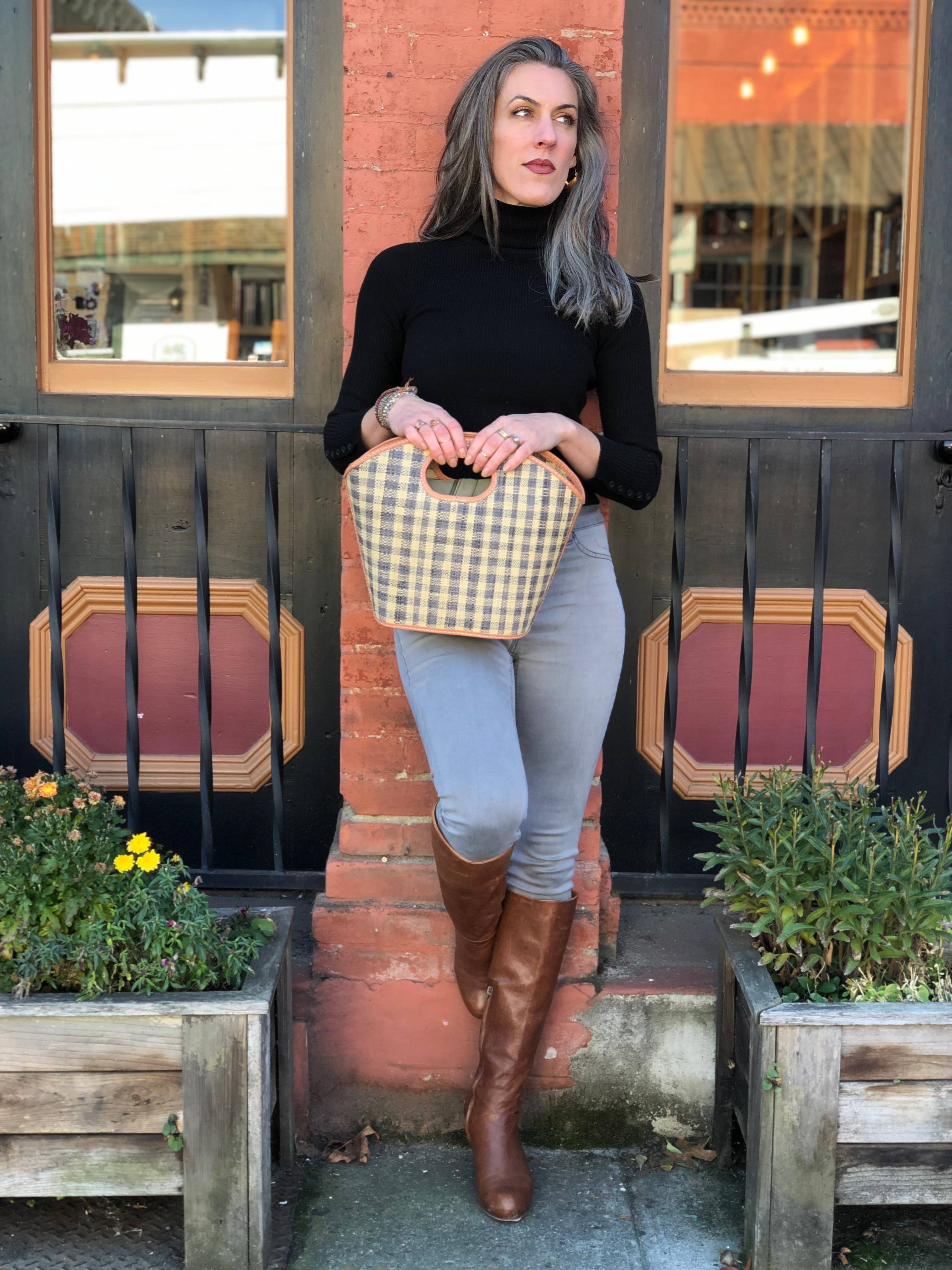 Shebobo – Großhandel Henkeltasche – Damen – Ricky Strohtasche mit Lederdetails5