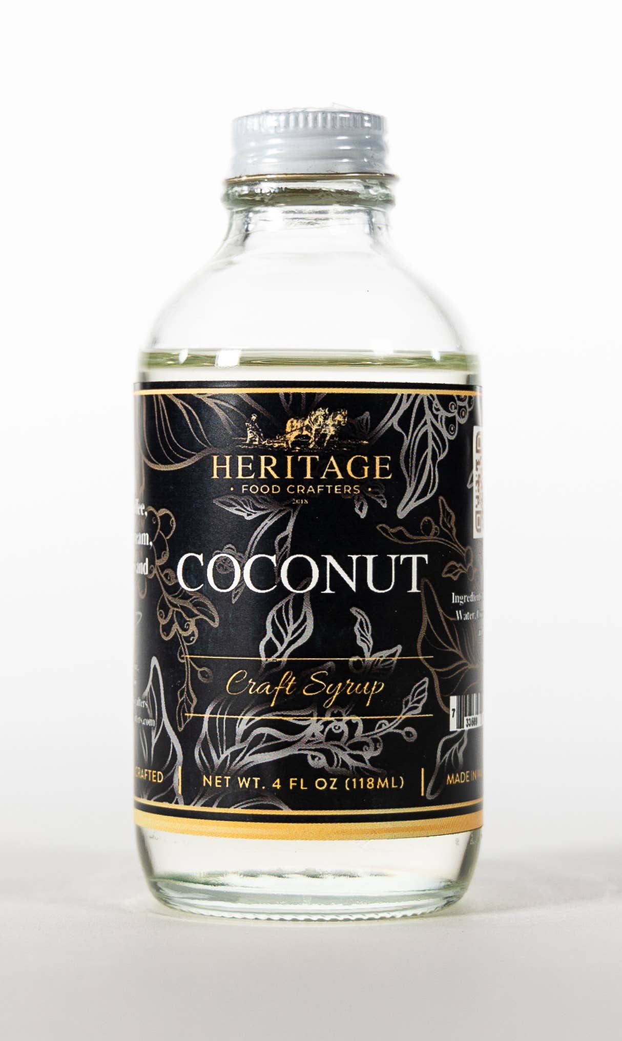 Heritage Food Crafters - Wholesale Flavored Syrup - Specialty Coffee and Beverage Syrup - Coconut 4oz0