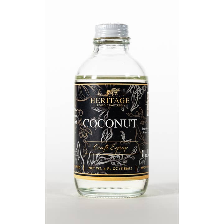 Heritage Food Crafters - Wholesale Flavored Syrup - Specialty Coffee and Beverage Syrup - Coconut 4oz