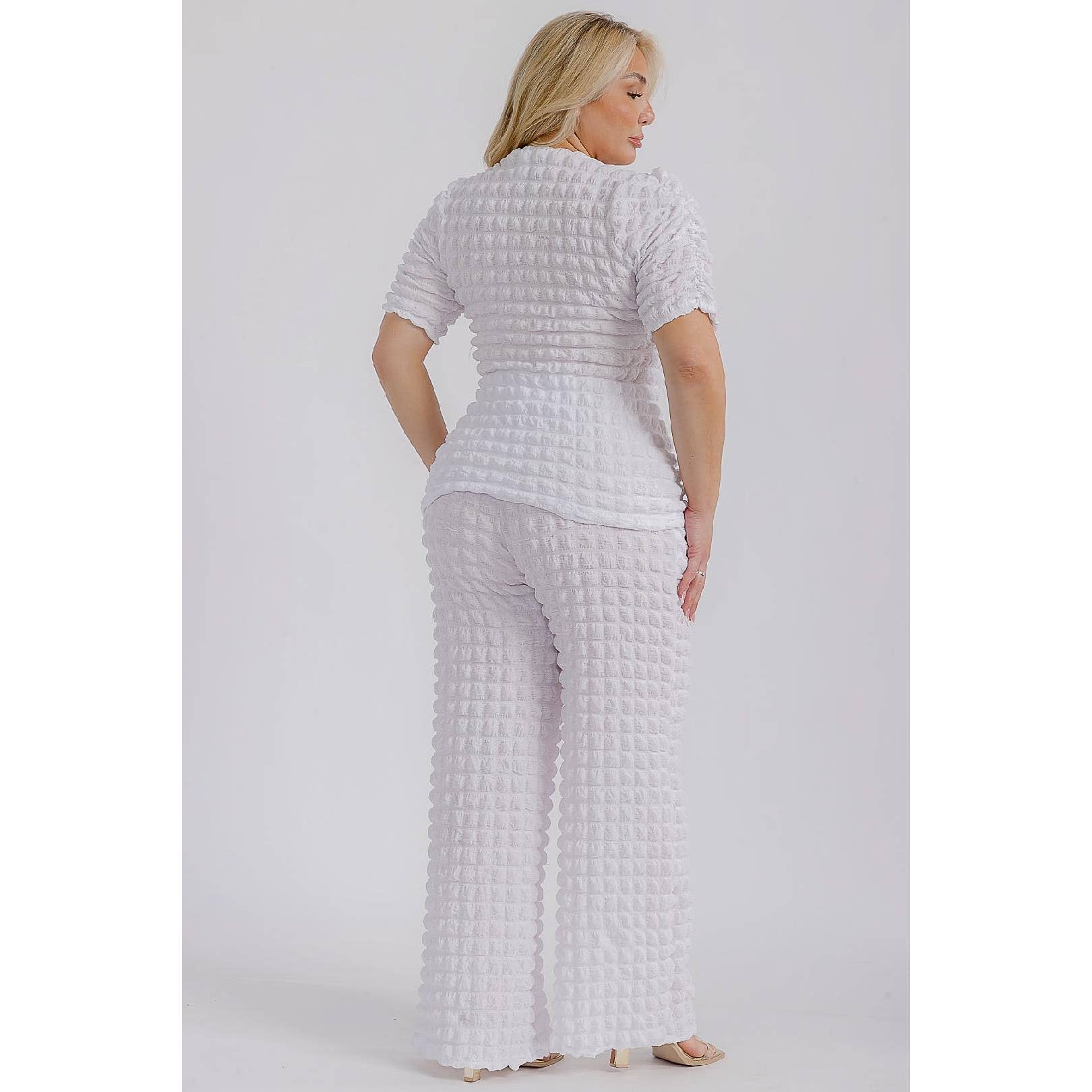 omgstyles – Conjunto de top e calça (roupa NÃO Casual) - Mulher por atacado – CONJUNTO DE TOP E CALÇAS EM TECIDO DE MALHA PLUS SIZE2