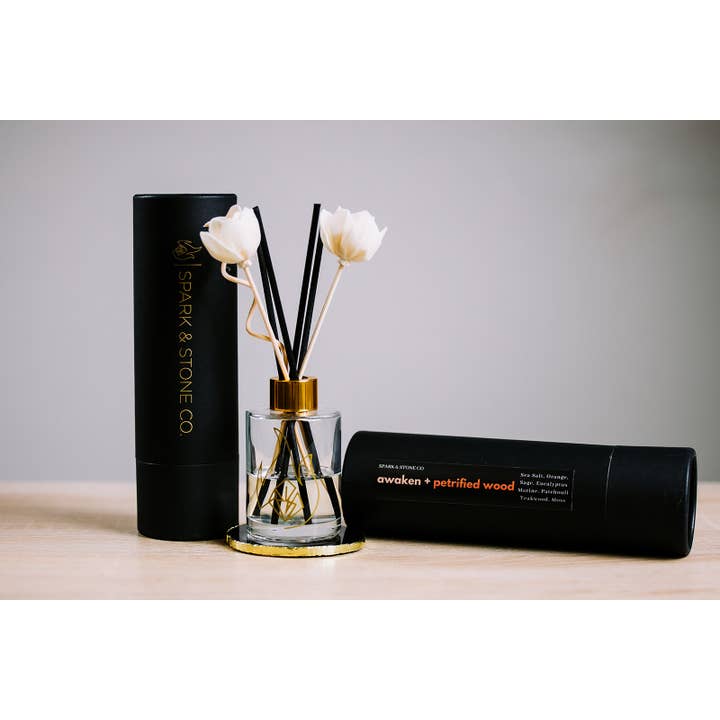 Spark & Stone Co - Wholesale Reed Diffuser - Awaken + Petrified Wood Reed Diffuser2