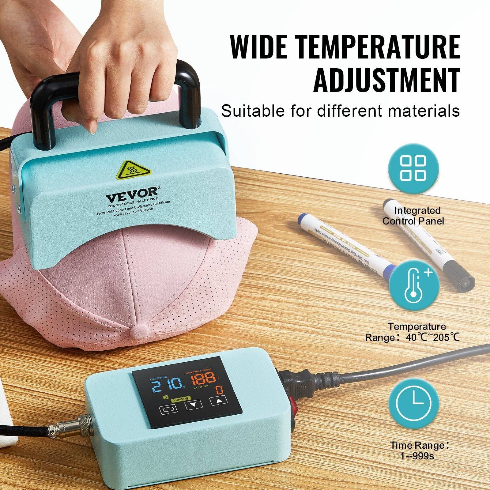 Hard Rock Health Stores - Vendita all'ingrosso Utensili per artigianato - Mini macchina per pressa da cappello con piastra da 15 x 8 cm, verde2