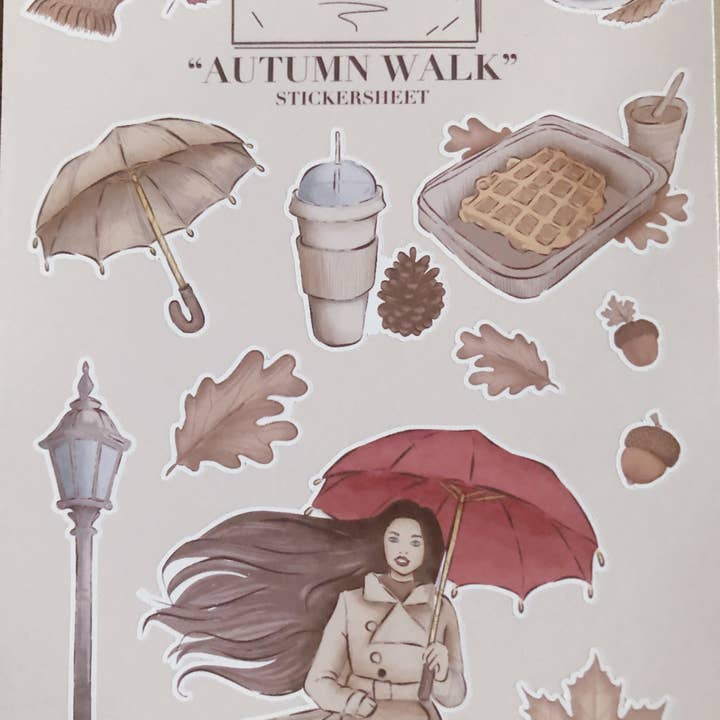 T's Stationery - Wholesale Sticker - "Autumn Walk" Sticker Sheet2