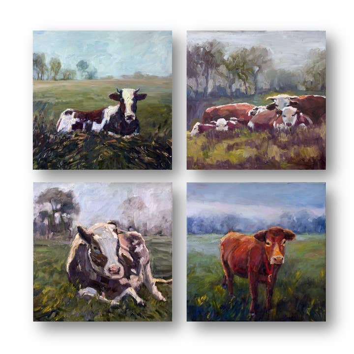 Cow Set for wholesale by John Beard Fine Art