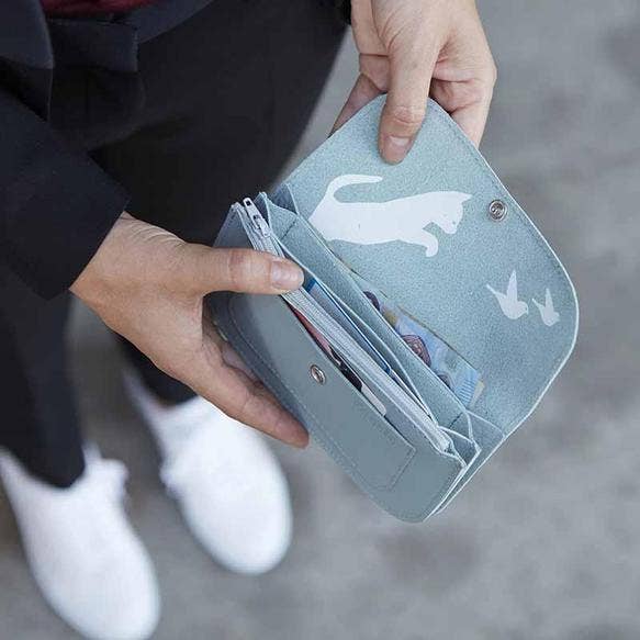 Keecie - Wholesale Wallet - Women's - Wallet, Cat Chase Medium, Dusty Green2