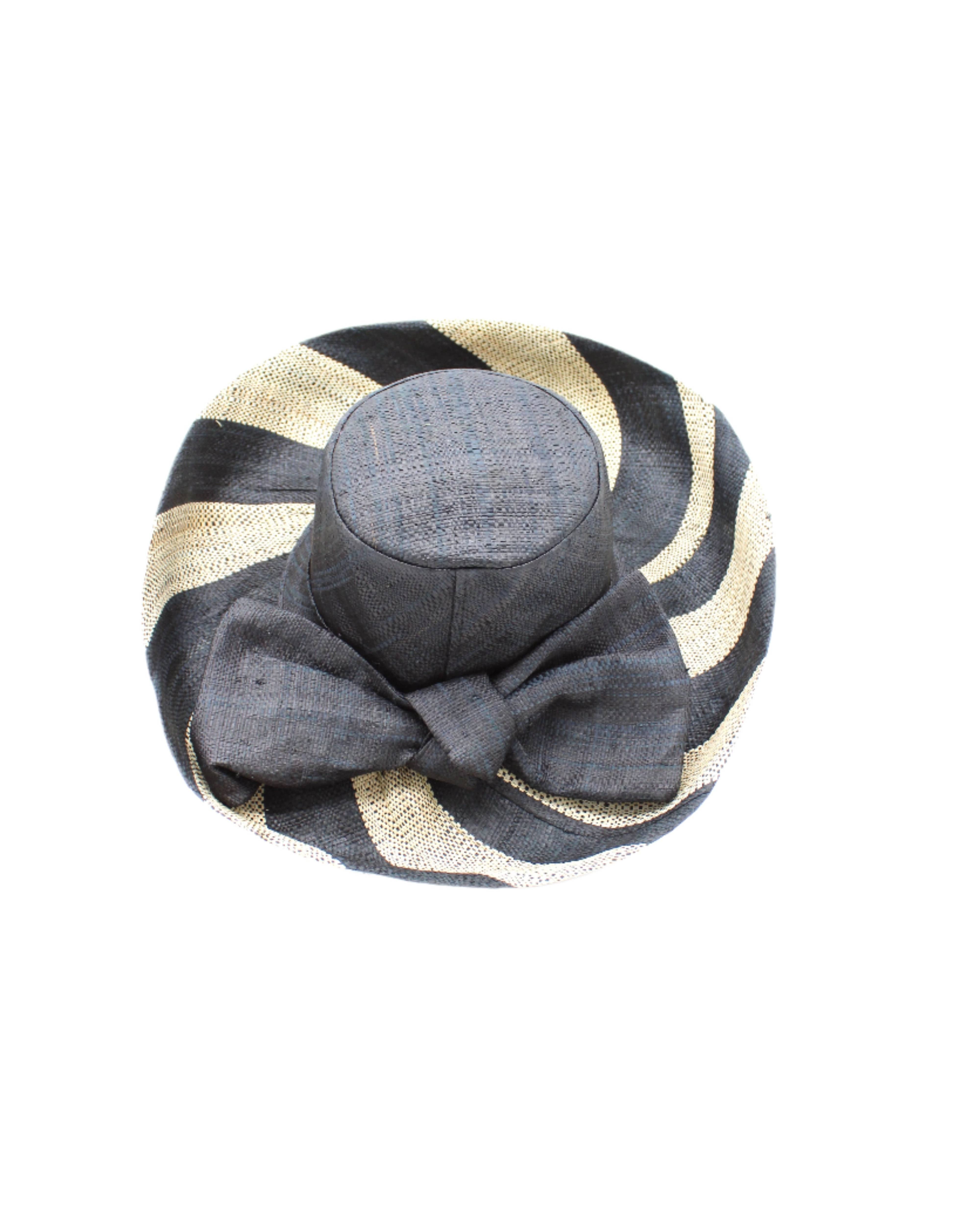 Shebobo - Wholesale Straw Hat - Women's - Audrey 5" & 7" Wide Brim Big Bow Stripe Straw Sun Hats2