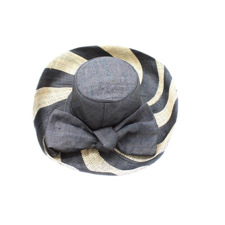 Shebobo - Wholesale Straw Hat - Women's - Audrey 5" & 7" Wide Brim Big Bow Stripe Straw Sun Hats2