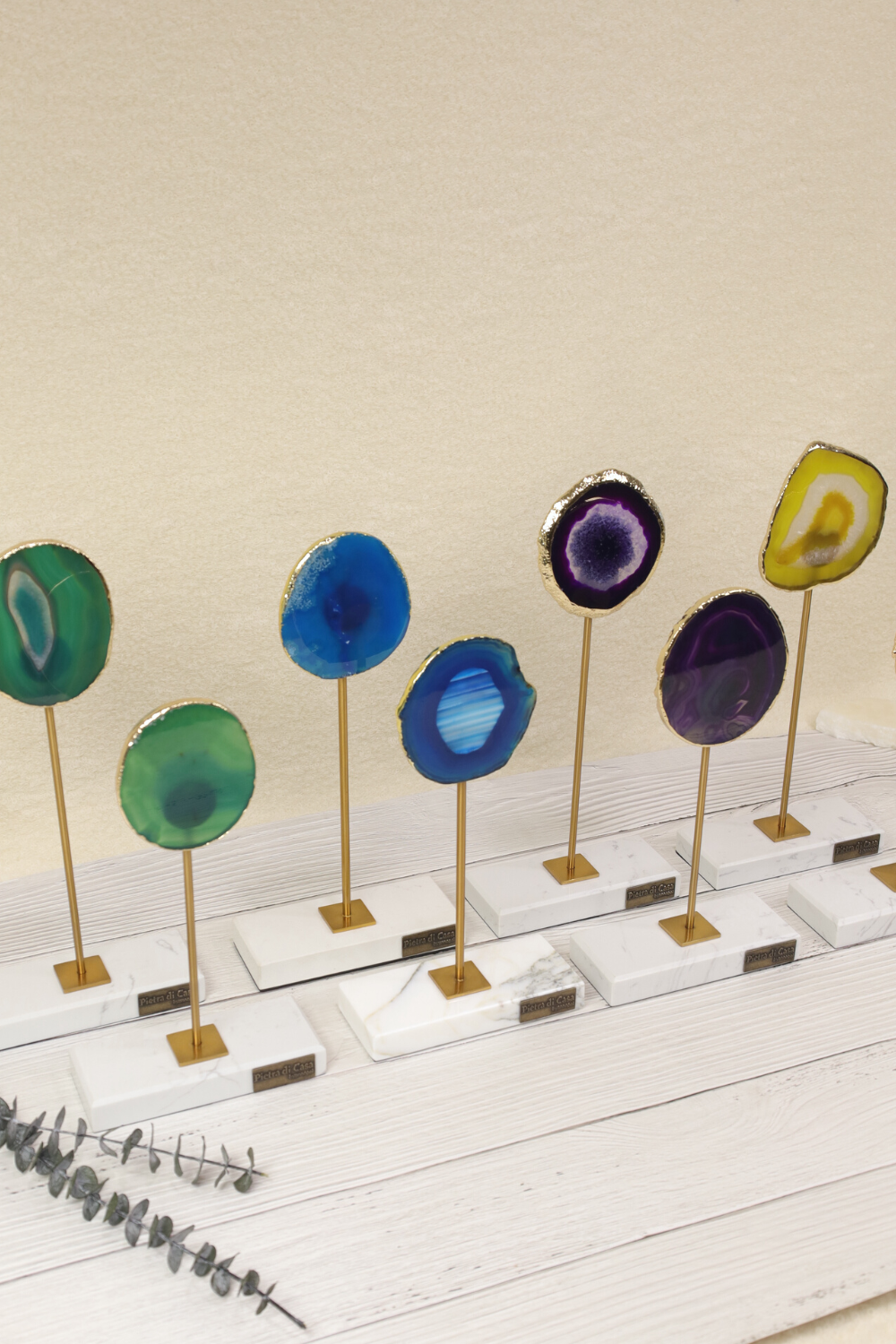 PIETRA DI CASA - Wholesale Sculpture - Green Agate Marble Brass Sculpture Handmade Portugal4