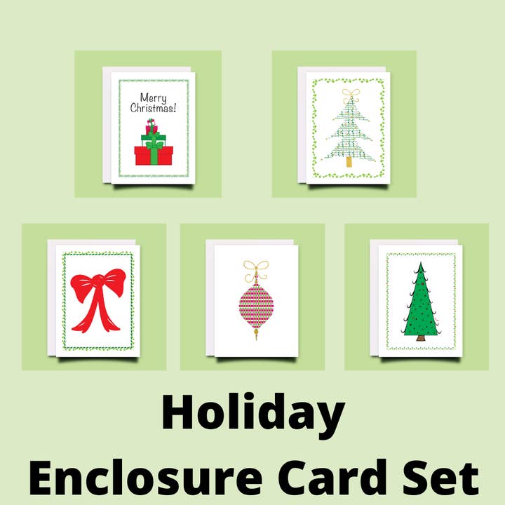 Enclosure Card - Holiday 5 pack for wholesale by SpillinInk