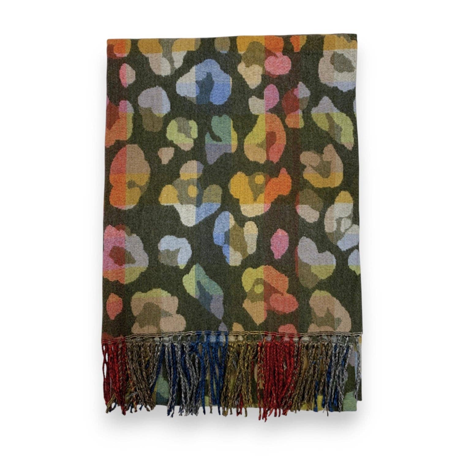 Lili Scarves (US Duty Free) - Wholesale Sjaal - Dames - Regenboog Luipaardprint Kasjmiermix Wintersjaal15