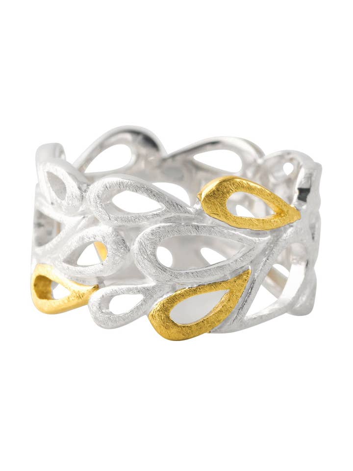 Sølvring, 18kt guldbelagt for engroshandel hos Campur GmbH