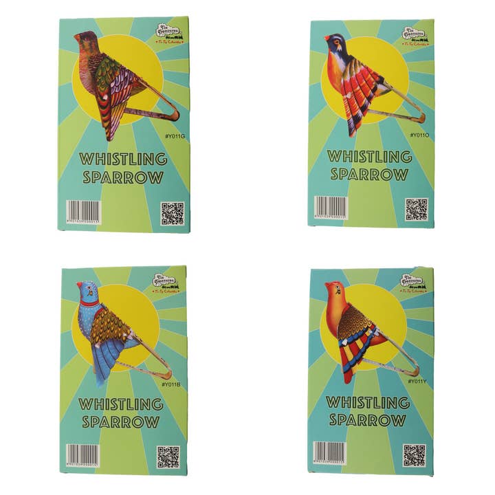 Tribal Trade GmbH - Wholesale Decorative Figurine - 7-piece set of tin toy birds whistling sparrow tin bird7