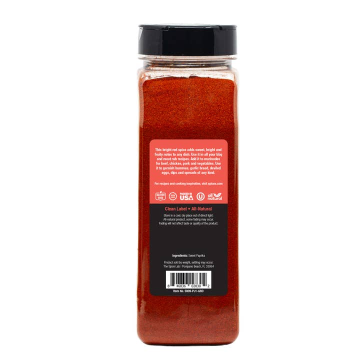 THE SPICE LAB - Wholesale Dried Spice - Sweet Paprika - Case of 6 - 17 oz Kilo Jars $7.25 ea.2