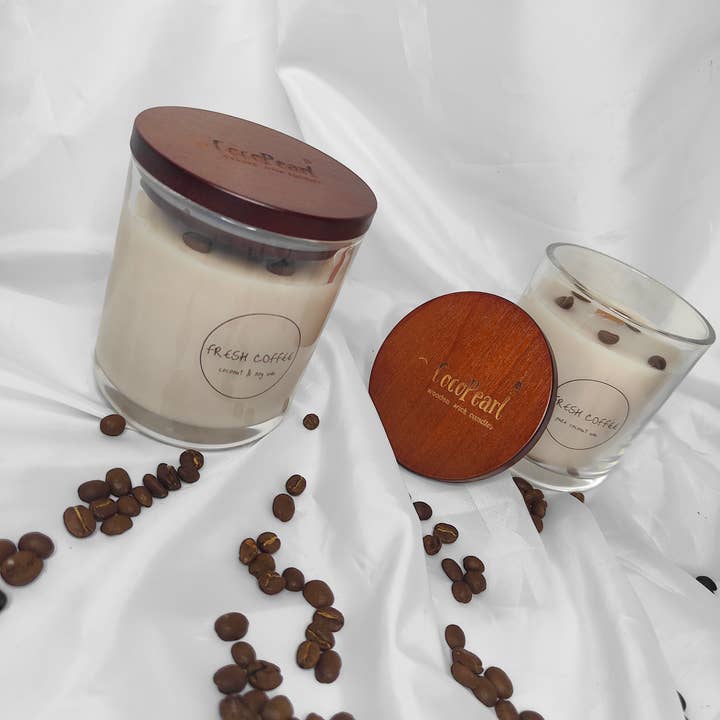 CocoPearl Candles - Wholesale Jar/filled candle - Fresh Coffee | Twin SET1