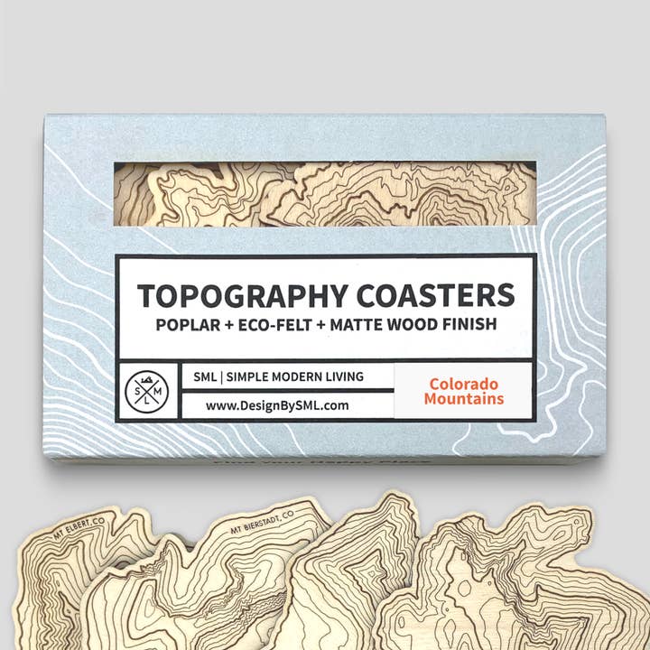 Colorado Mountains Topography Coasters - Set of 4 and other Purchase Wholesale sm709. Free Returns & Net 60 Terms on Faire trending on Faire.