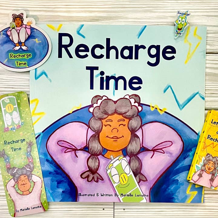 Ensemble de livres pour enfants "Recharge Time" autographiés avec extras pour la vente par Unravelingarts