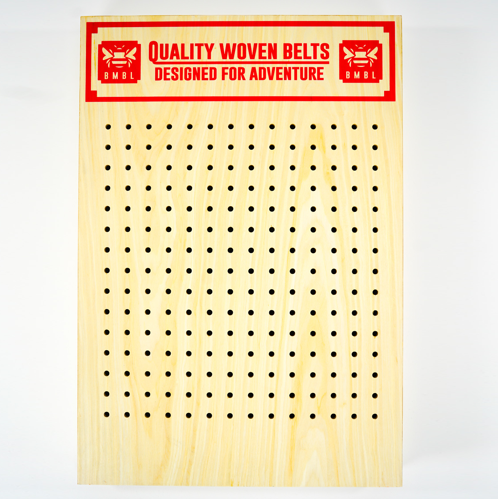 BMBL Belts - Venta al por mayor Expositor- Accesorios - Expositor de madera perforada 6