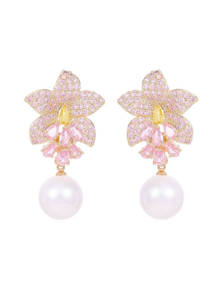 Boucles d'oreilles Robin CZ Drop pour la vente par Eye Candy Los Angeles