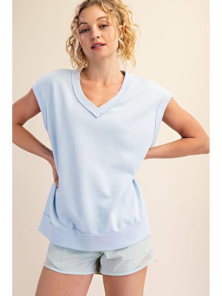 FRENCH TERRY OVERSIZED VEST TOP for wholesale by Rae Mode