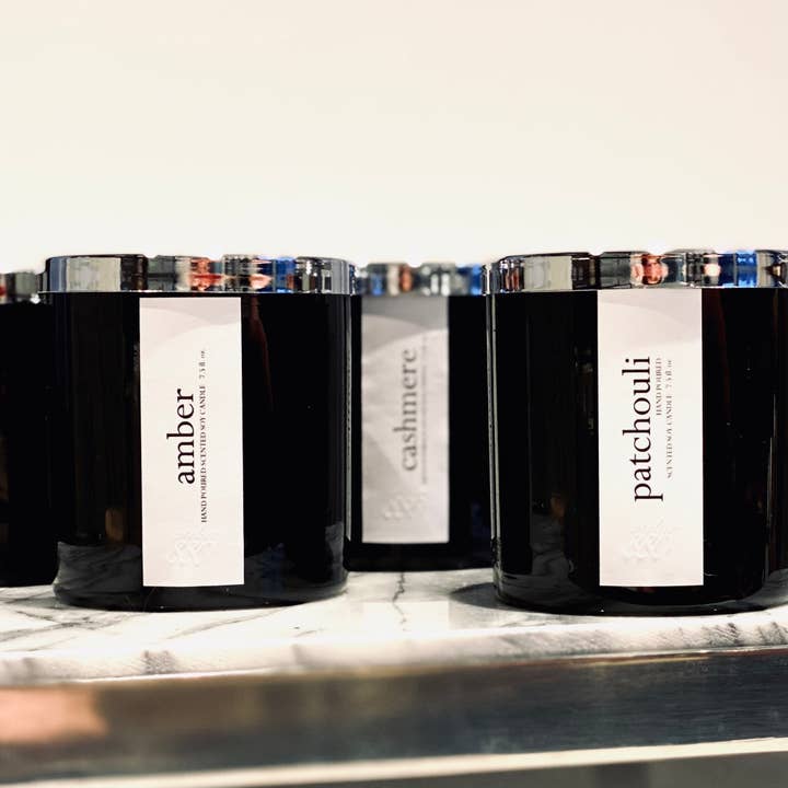 Velas perfumadas de lujo en vaso negro con tapa para venta al por mayor de Atelier 880