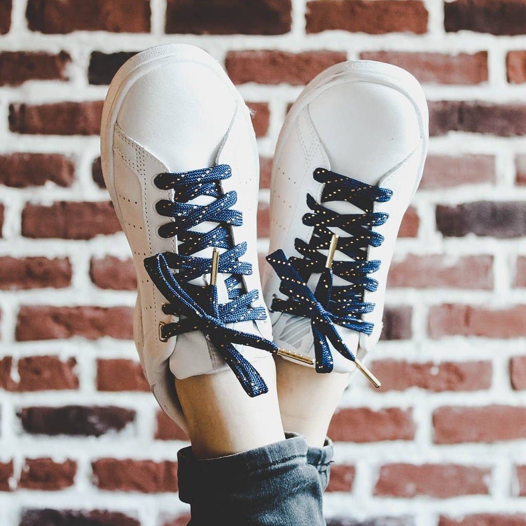 furiouslaces - Venta al por mayor Cordones de zapatos - Unisex - Cordones azul marino y dorado