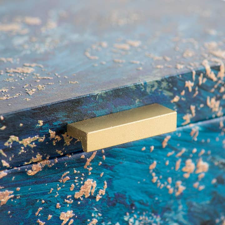 A&B Home Group Inc. - Vendita all'ingrosso Scatole decorative - Set di 3 Scatole Decorative, Blu con Dettagli Dorati3