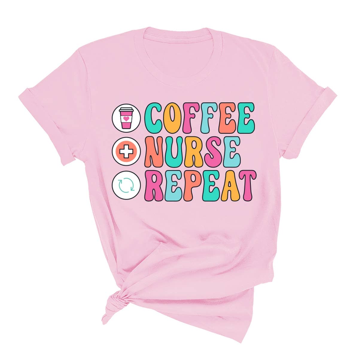 Viv&Lou - Wholesale Screen Printed T-Shirt - Women's - Coffee, Nurse, Repeat T-Shirt0