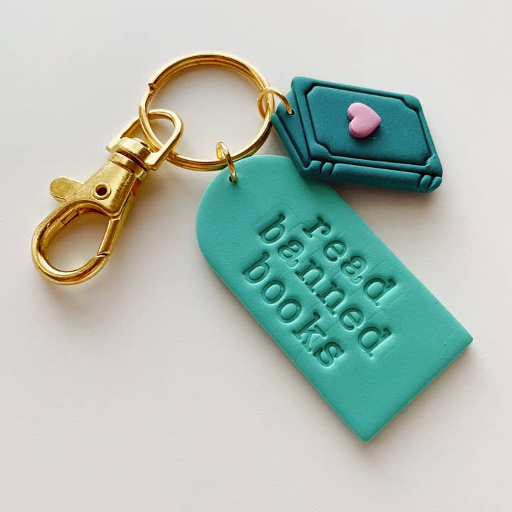 Read Banned Books Keychain for wholesale by Meadow & Mae