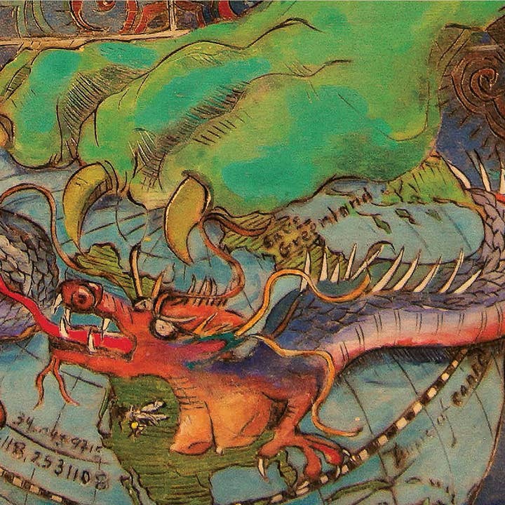 'Dragon' Wood Veneer Art Print Mounted on 1/2" Baltic Birch for wholesale by Zenbunnyland