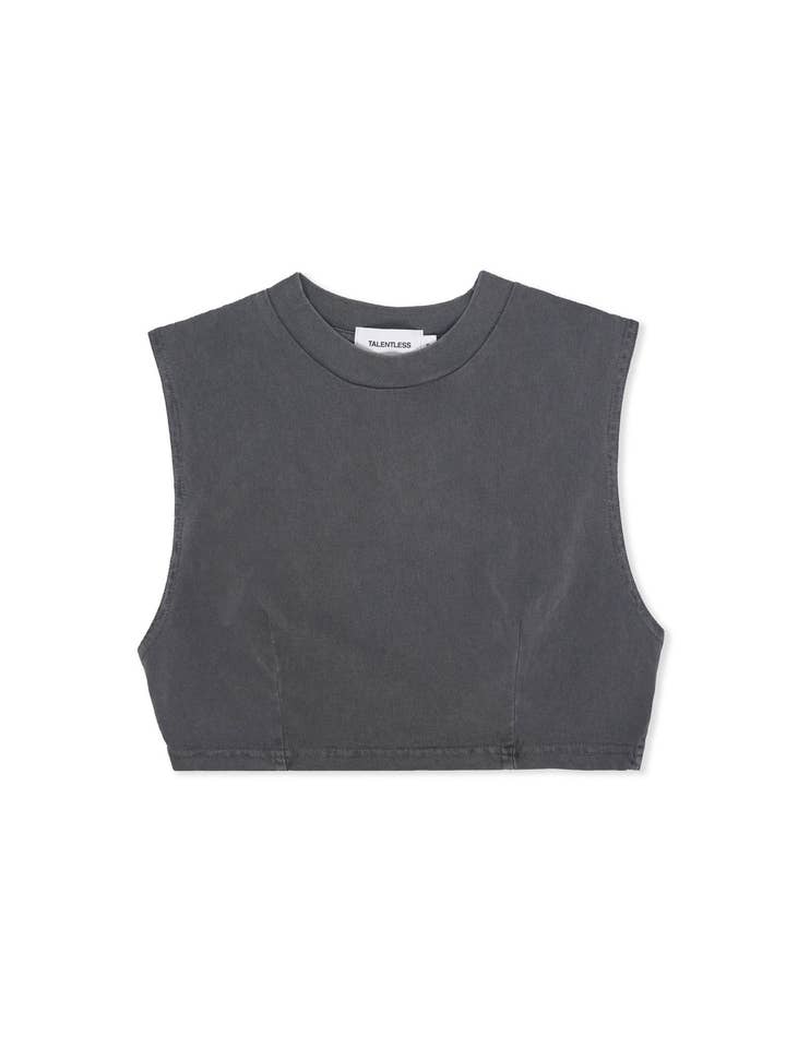 WOMENS CROP DART MUSCLE TANK for wholesale by Talentless