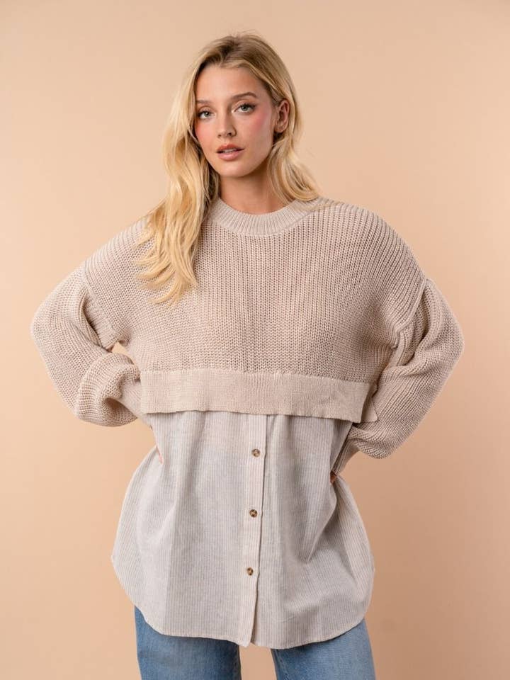 Pietra Maglione a Maniche Lunghe in Maglia Tinta Unita T10522 in vendita all'ingrosso su Faire0