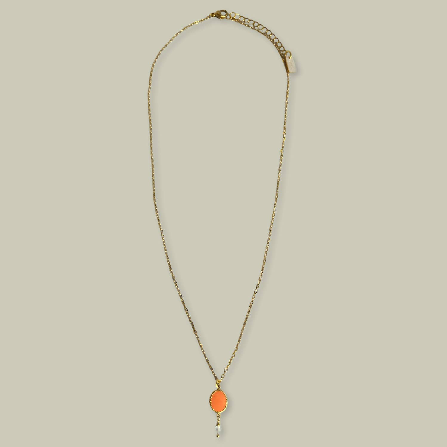 Jazu Jewellery - Wholesale Pendant/Charm Necklace - Nona necklace with enamel oval stainless steel pendant5