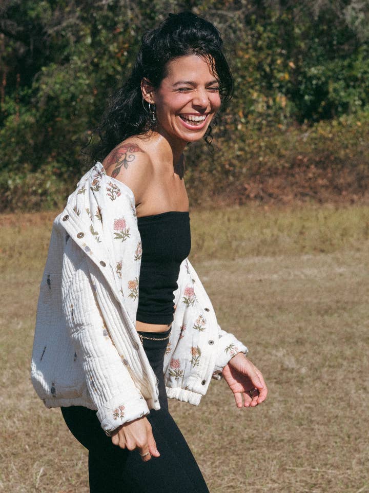 Quilted Jacket ~ Cream for wholesale by Devi Shop