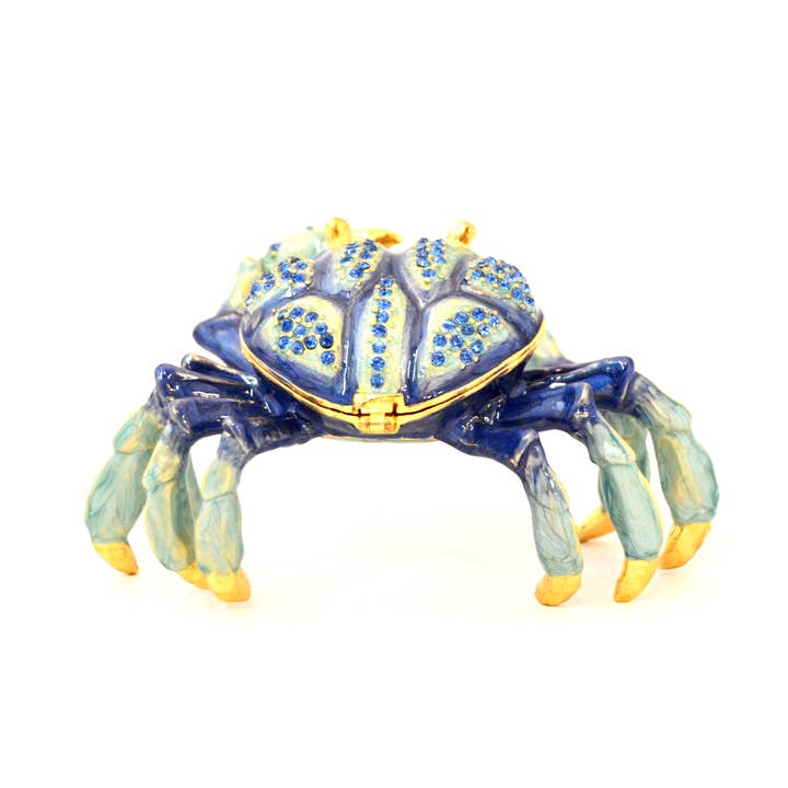 Ciel Collectables - Wholesale Jewelry Box/Organizer - Bejeweled Green Crab Trinket Box. Hand Set Swarovski8