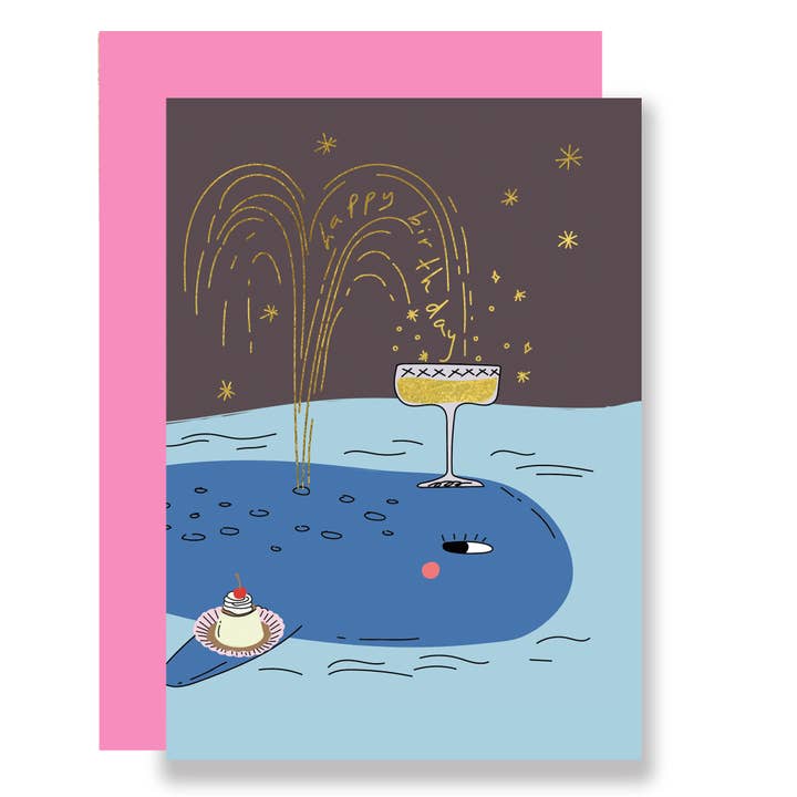 Geburtstagsgrußkarte, Wal in der Nacht für den Großhandel von Eat the Moon | Greeting cards and stationery