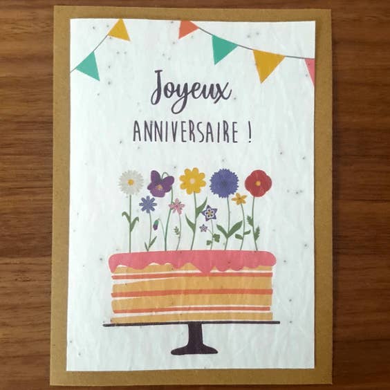 Des Mots Qui Fleurissent - Wholesale Birthday Card - Card to plant - Happy birthday0