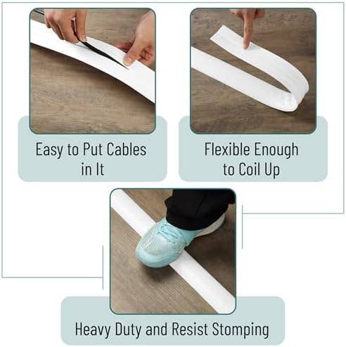Bates Choice - Vendita all'ingrosso  - Bates - Copertura per cavi da pavimento, copertura per cavi da 30 piedi, bianco4