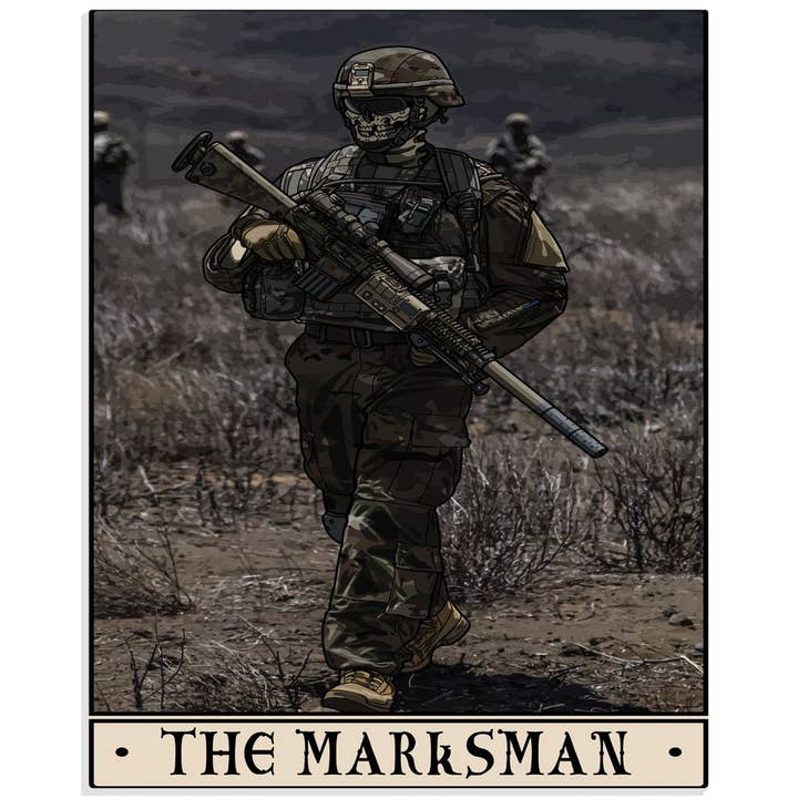 Marksman akrylprint for engroshandel hos Platoon Daddy LLC