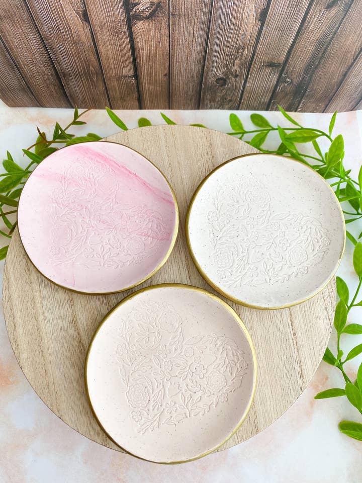 Heart Jewelry Dish, Polymer Clay Trinket Dish for wholesale by Glitter and Glow Co