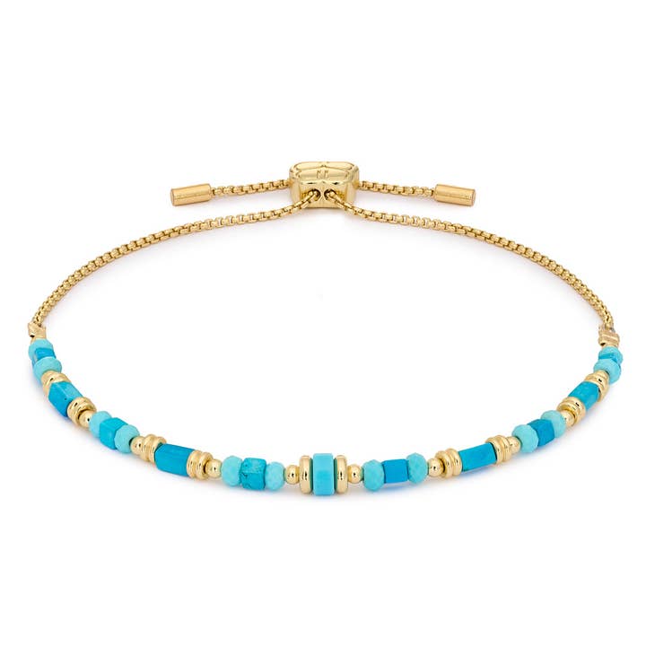 Braccialetto dell'Amicizia in Turchese Howlite e Oro di Salma per la vendita all'ingrosso da parte di Boho Betty