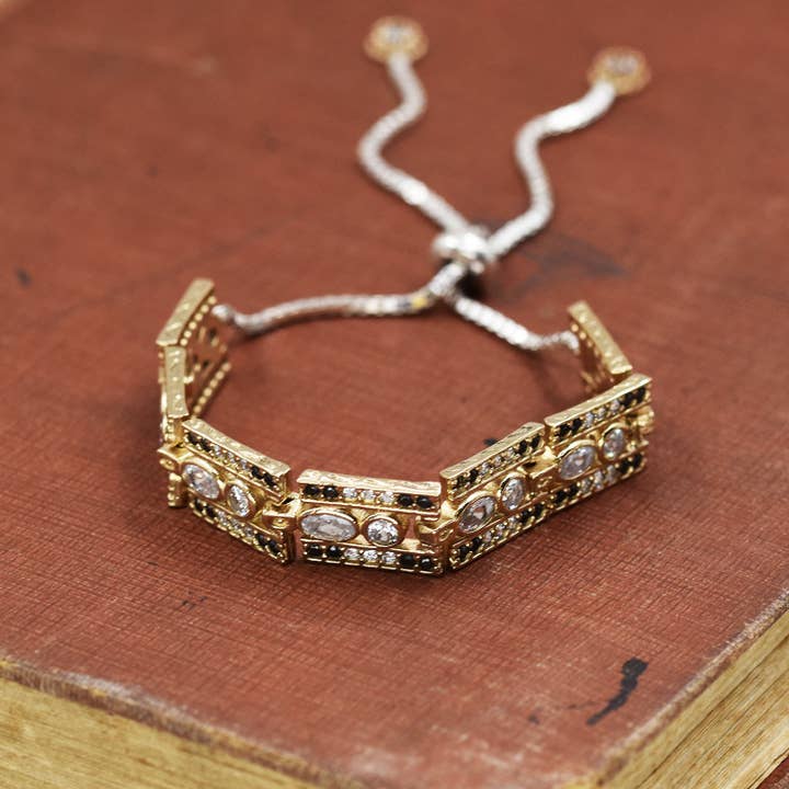 Vitt och svart och CZ-sten vänskapsarmband för wholesale av Tempest Designs