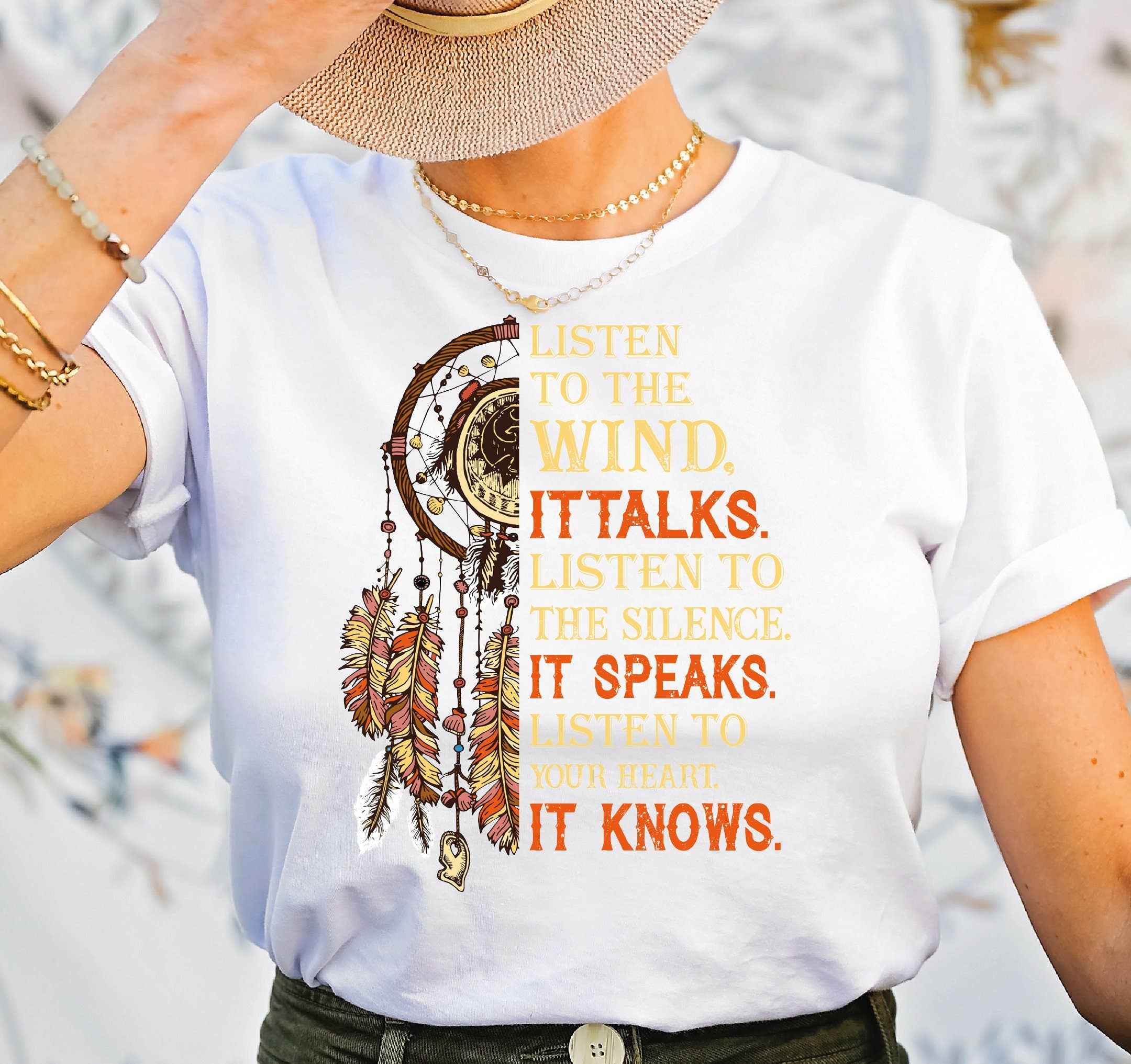 MAYA TX - Wholesale Screen Printed T-Shirt - Women's - Native American Shirt,Indian Proverb T-shirt X0862