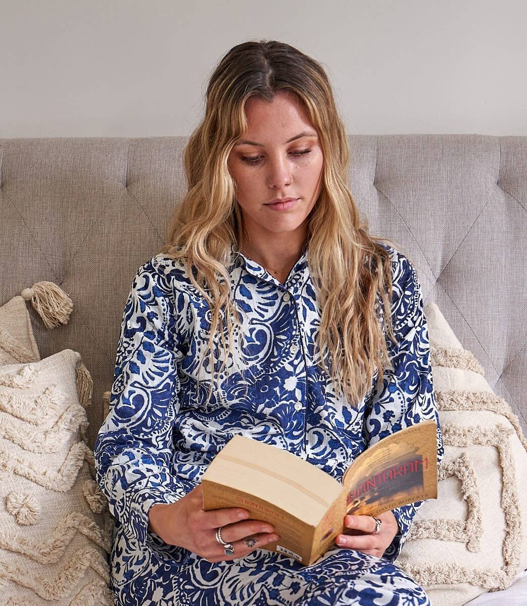 Linen Connections - Venta al por mayor Conjunto de ropa para dormir - Mujer - Conjunto de pijama de algodón puro con estampado floral0